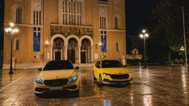 Real UrbanWhere yellow Athens taxi fleet