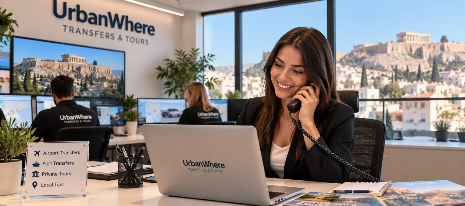 Customer support representative in the UrbanWhere travel office